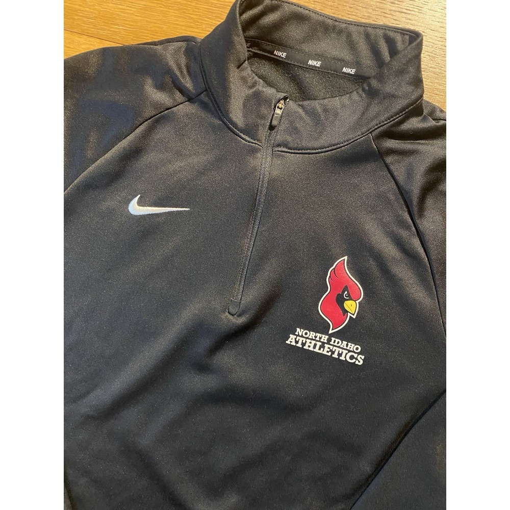 Nike North Idaho Athletics 1/4 Zip Pullover Women L Black Dri-FIT Golf Cardinals